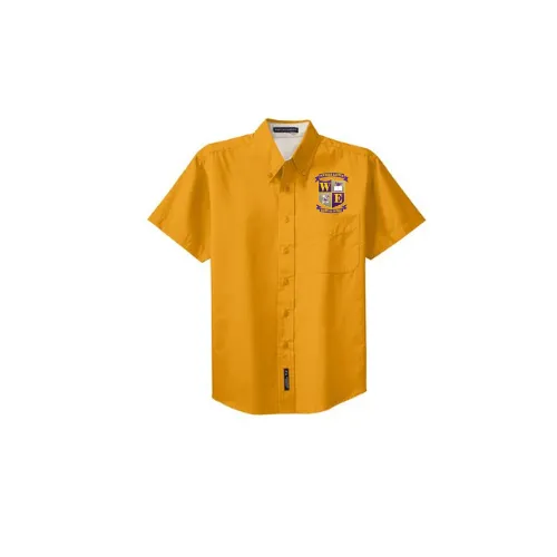 L. B Landry Twill Short Sleeve Oxford Shirt (Available in Gold or Blue)