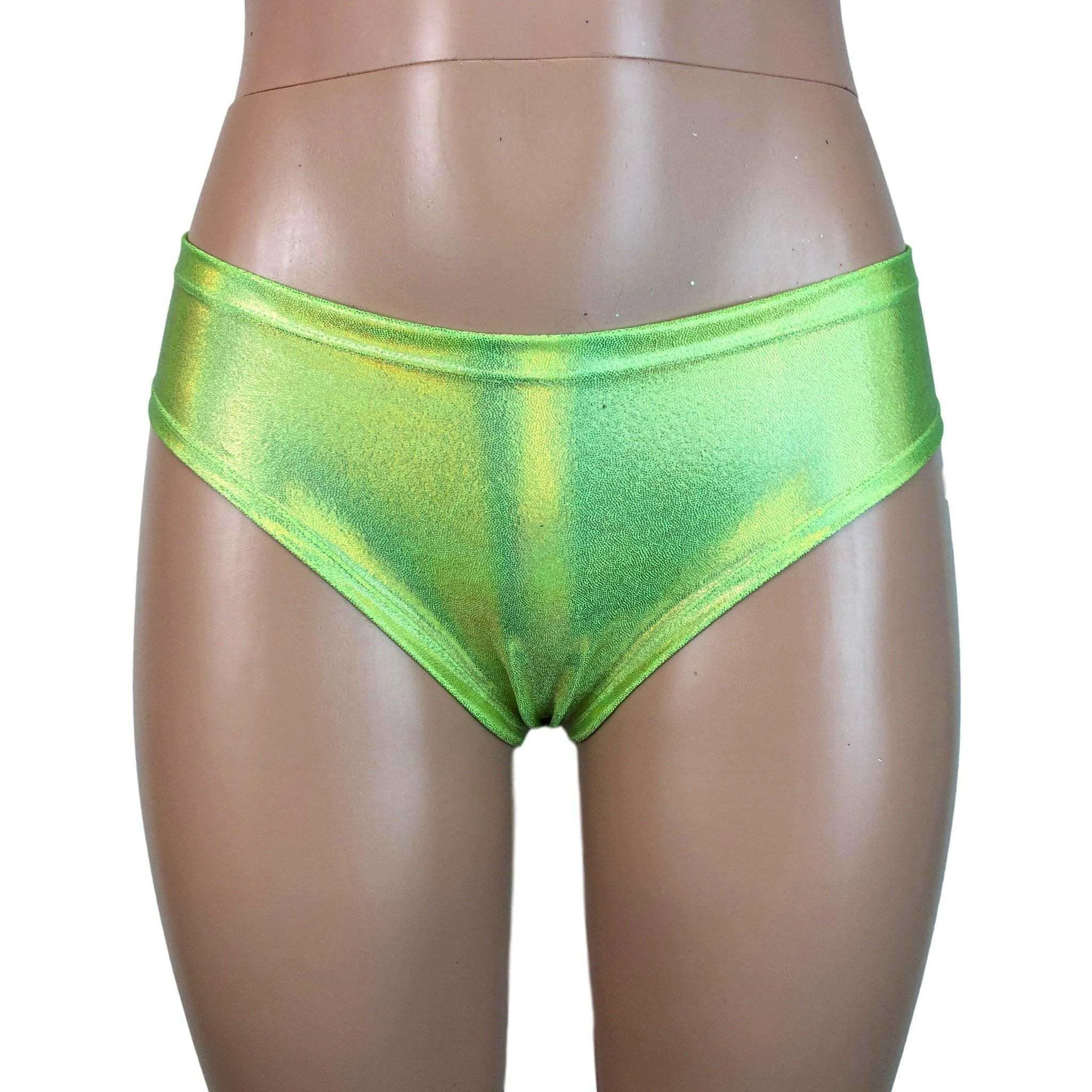 Lime Green Holographic Cheeky Bikini