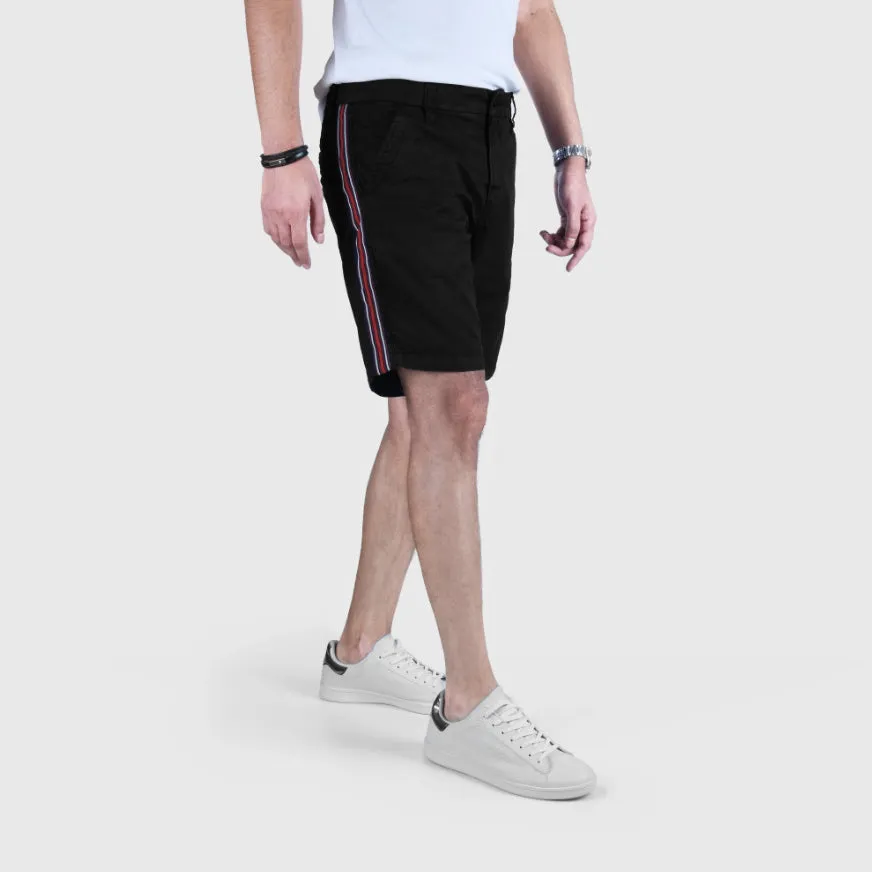 MEN-Anglio Litrico 'Black' Garment Dye Midnight Chino Shorts AL652