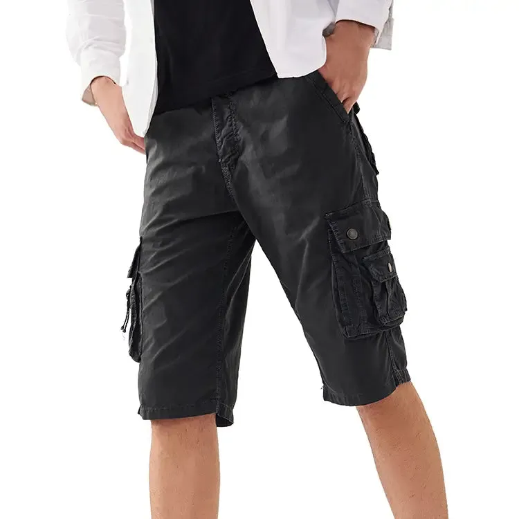 Mens Elastic Waist Cargo Shorts