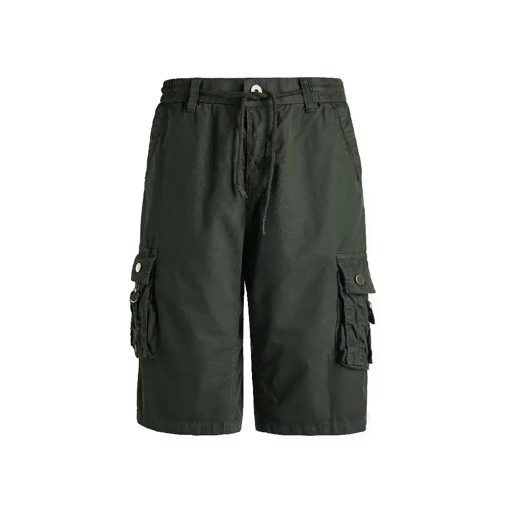 Mens Elastic Waist Cargo Shorts