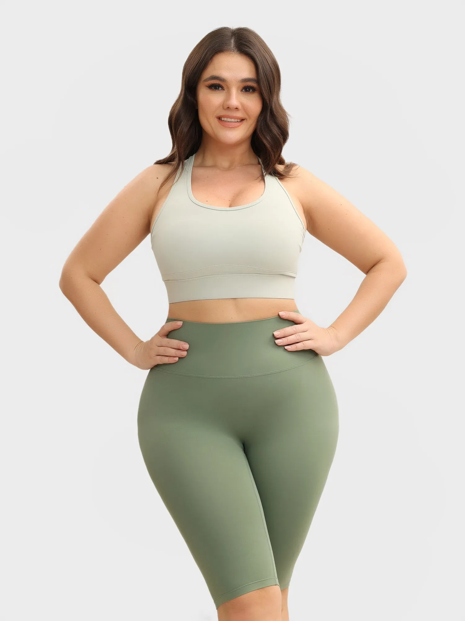 Midsize High-Waisted Skinny Naked Feeling Seamless Sports Shorts