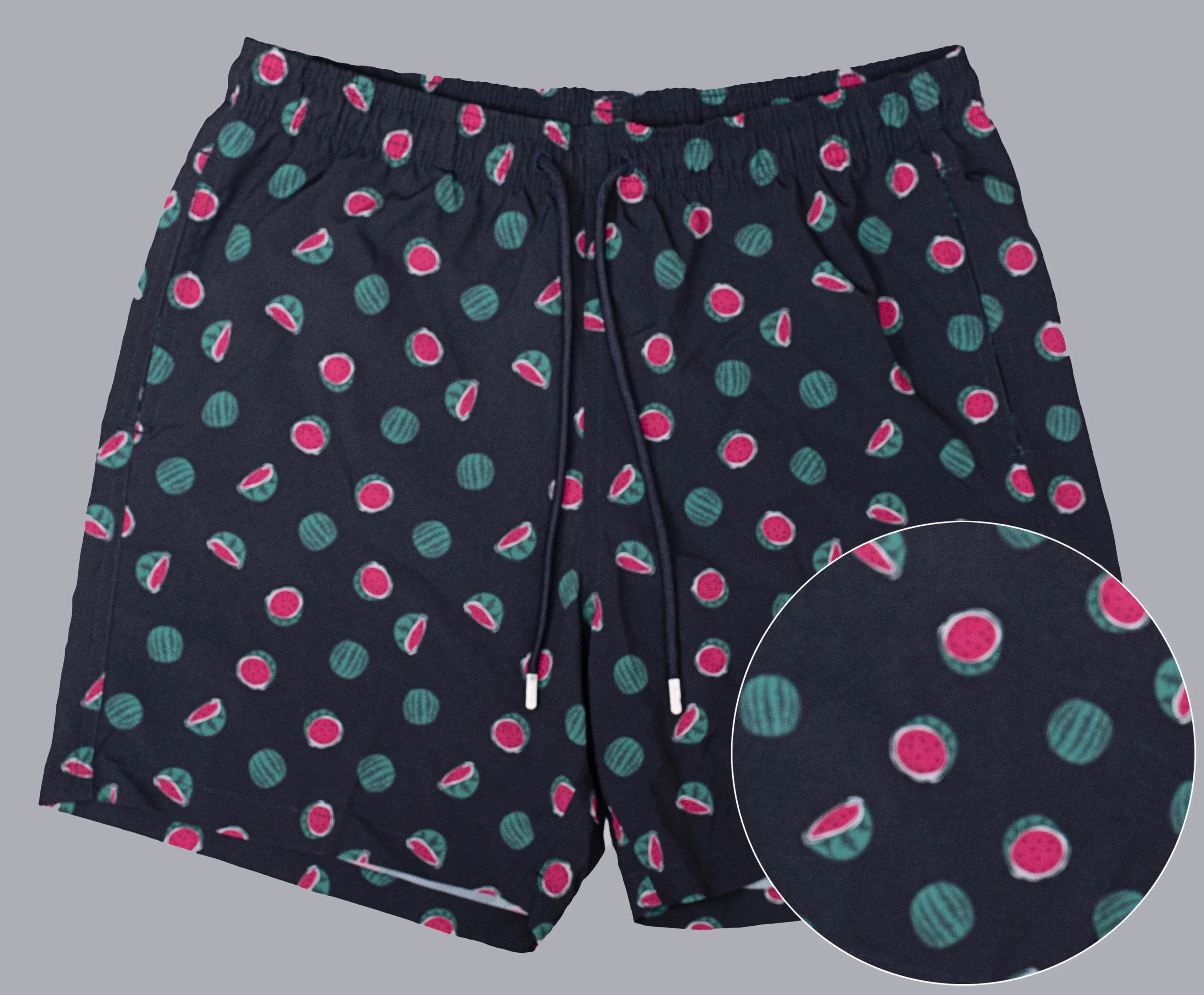 Navy Watermelon Print Swim Shorts