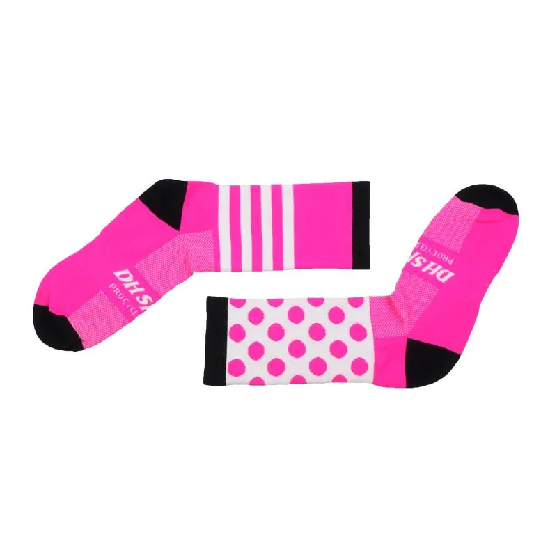 Nylon Cycling Socks Breathable Moisture-Wicking In 6 Colors 2 Sizes