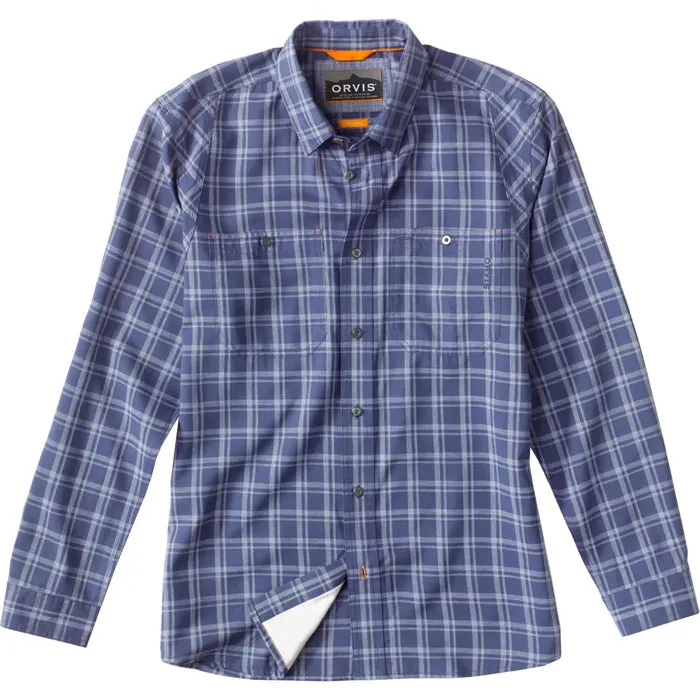 Orvis Men's Tech Chambray Plaid Long Sleeve Work Shirt 2024