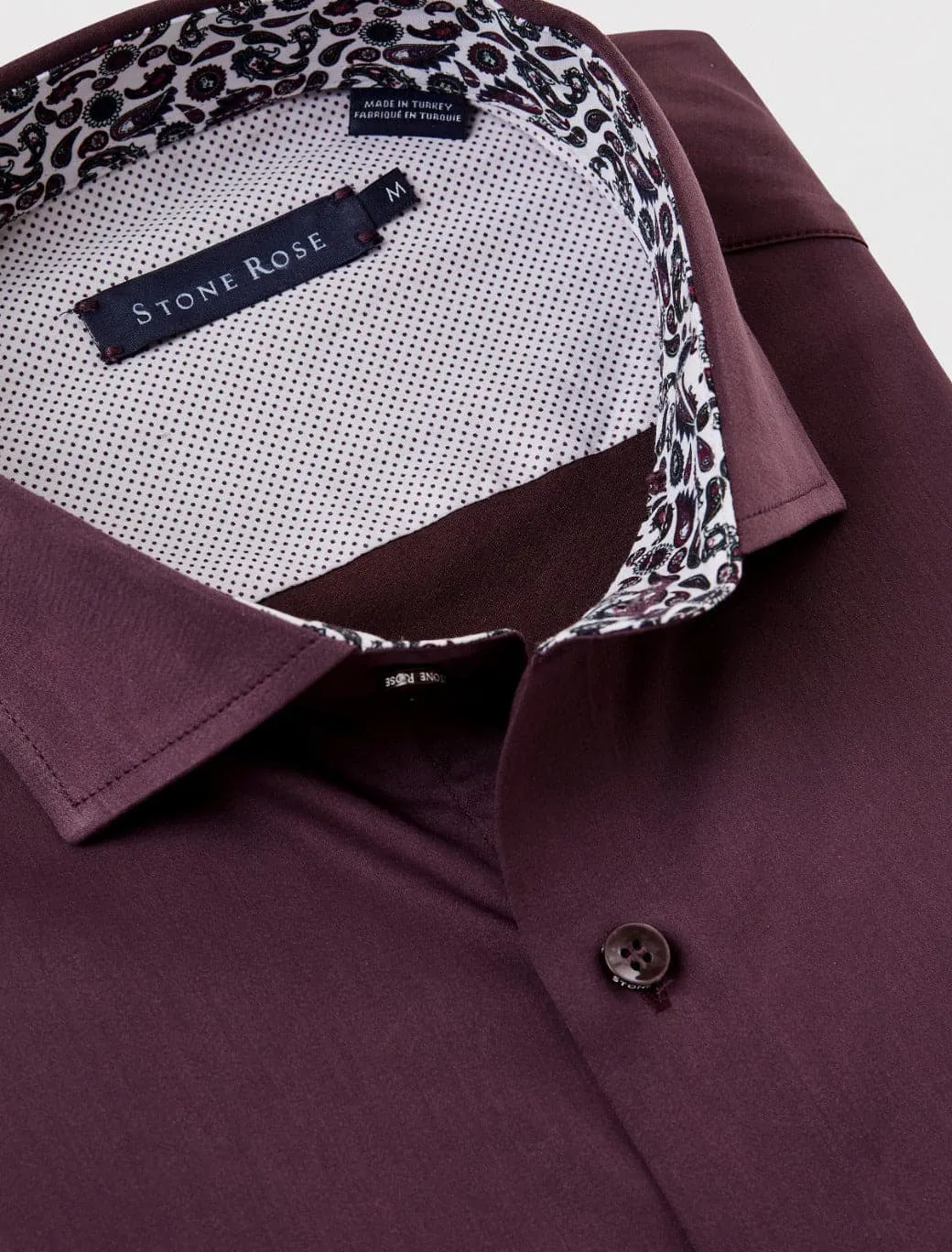 Plum Solid Drytouch Sateen Long Sleeve Shirt