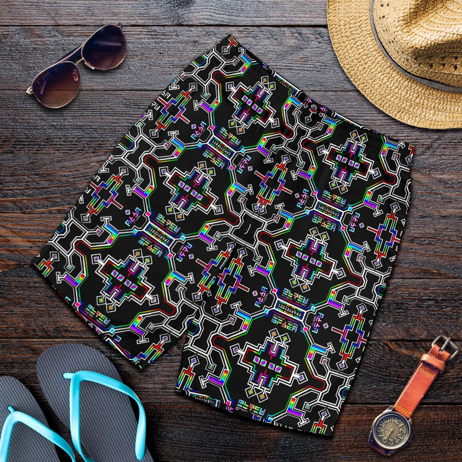 Prismatic Grid Men's Shorts