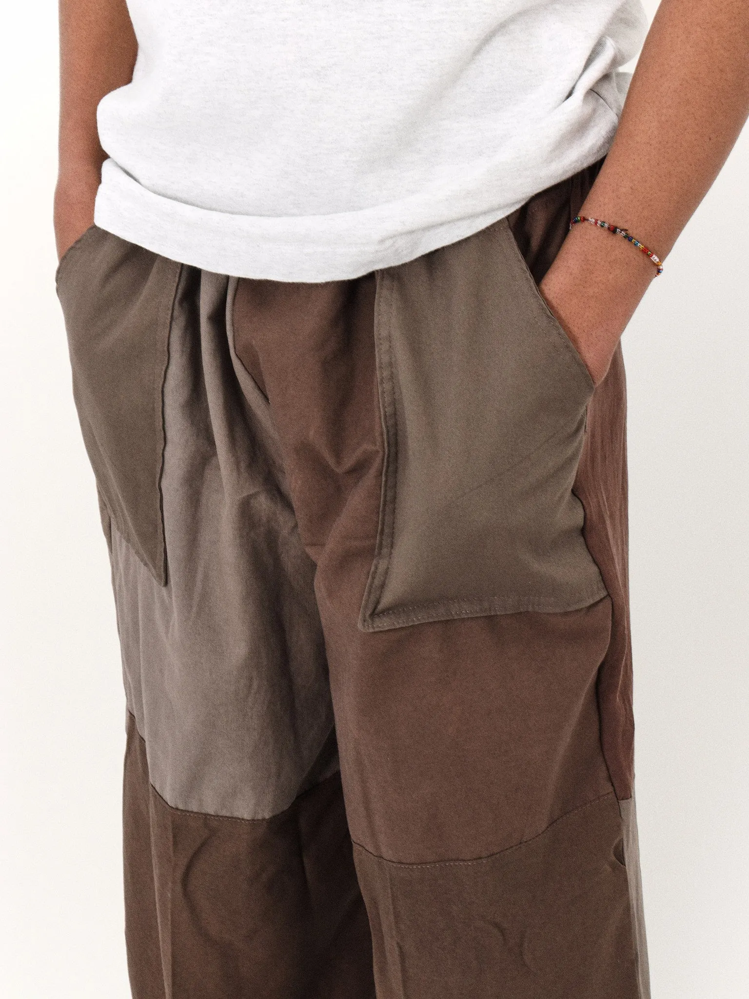 Remade Unisex Parachute Pant Brown