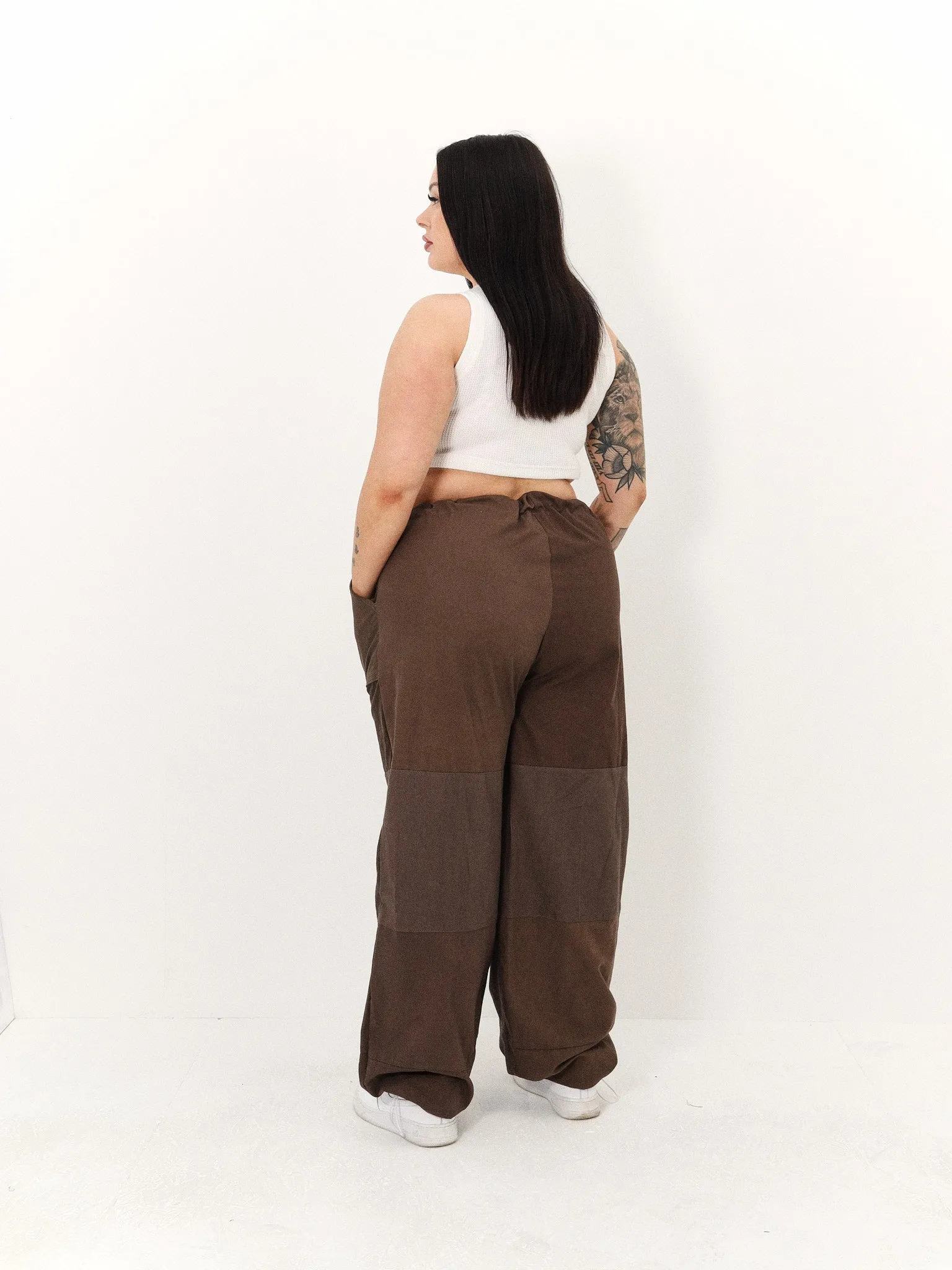 Remade Unisex Parachute Pant Brown