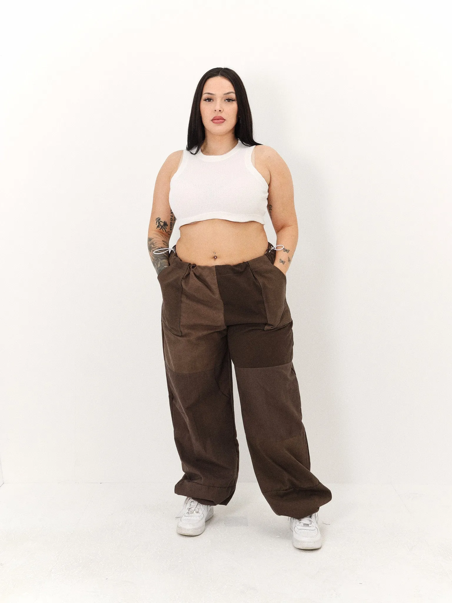 Remade Unisex Parachute Pant Brown