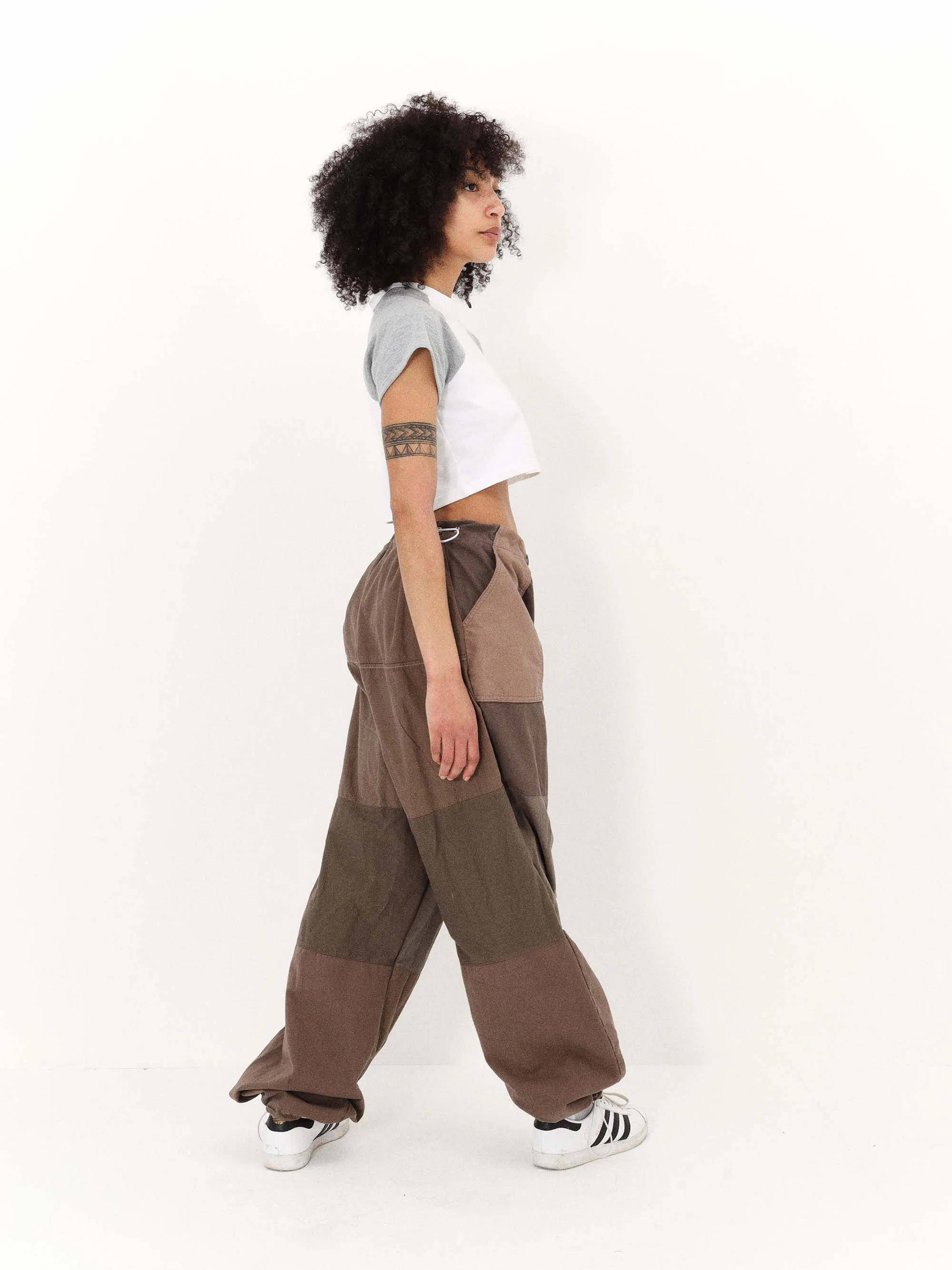 Remade Unisex Parachute Pant Brown