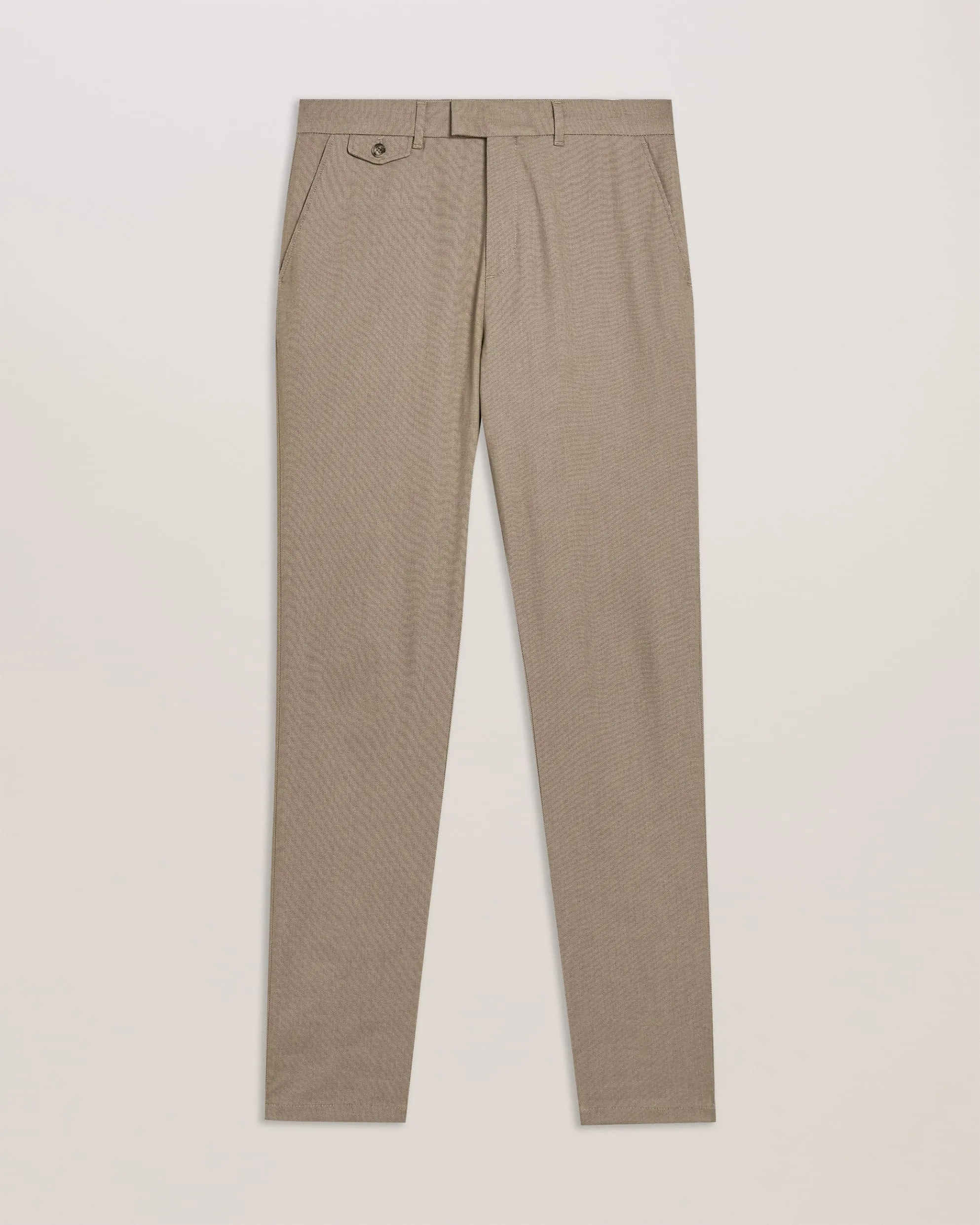 Turney Slim Fit Textured Cotton Chinos Taupe