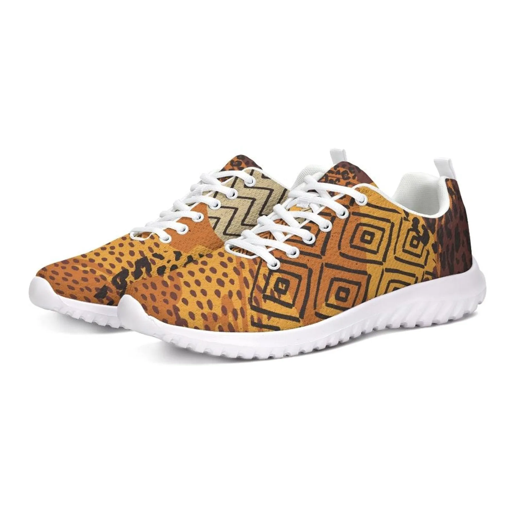 Uniquely You Womens Sneakers - Canvas Running Shoes,  Brown and Yellow