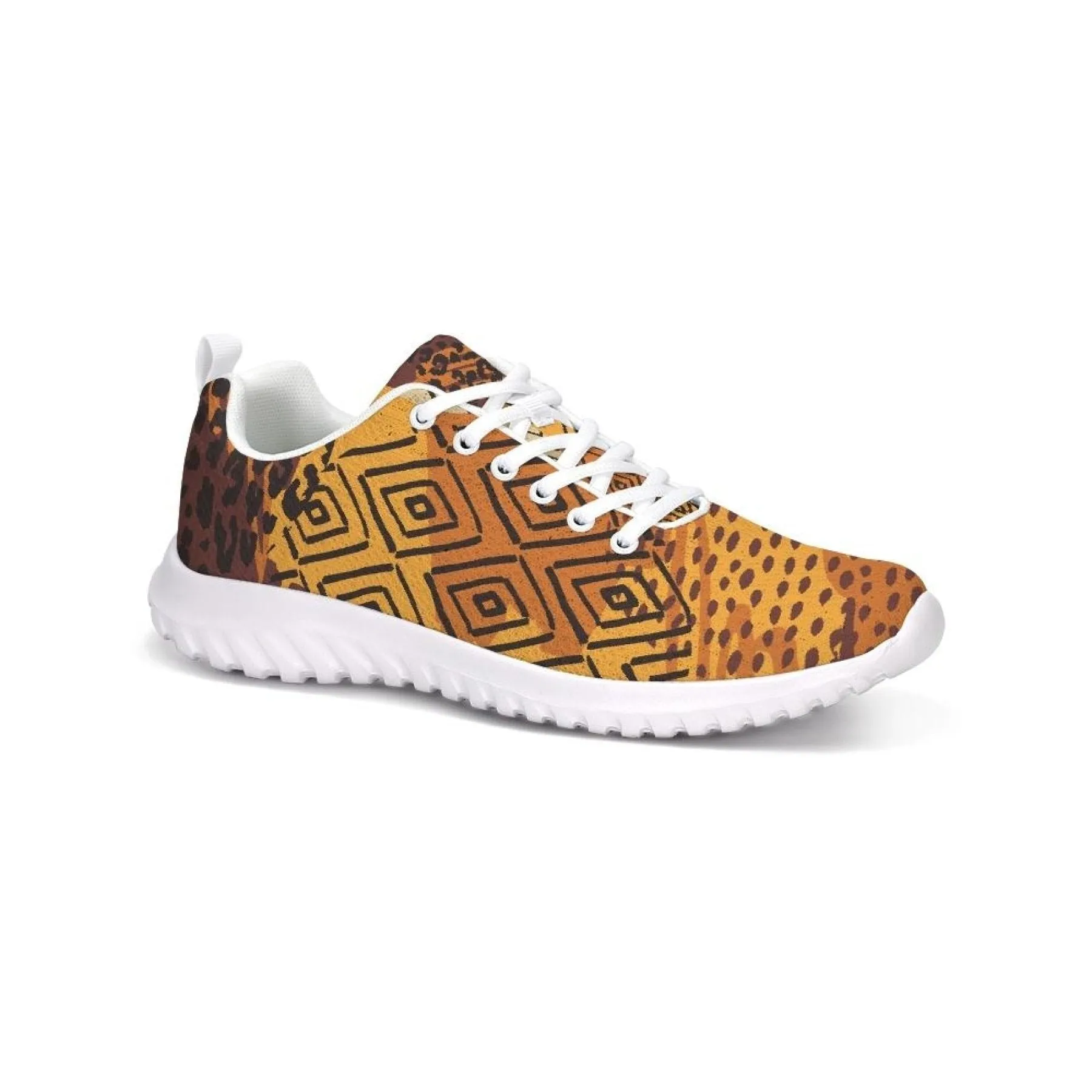 Uniquely You Womens Sneakers - Canvas Running Shoes,  Brown and Yellow