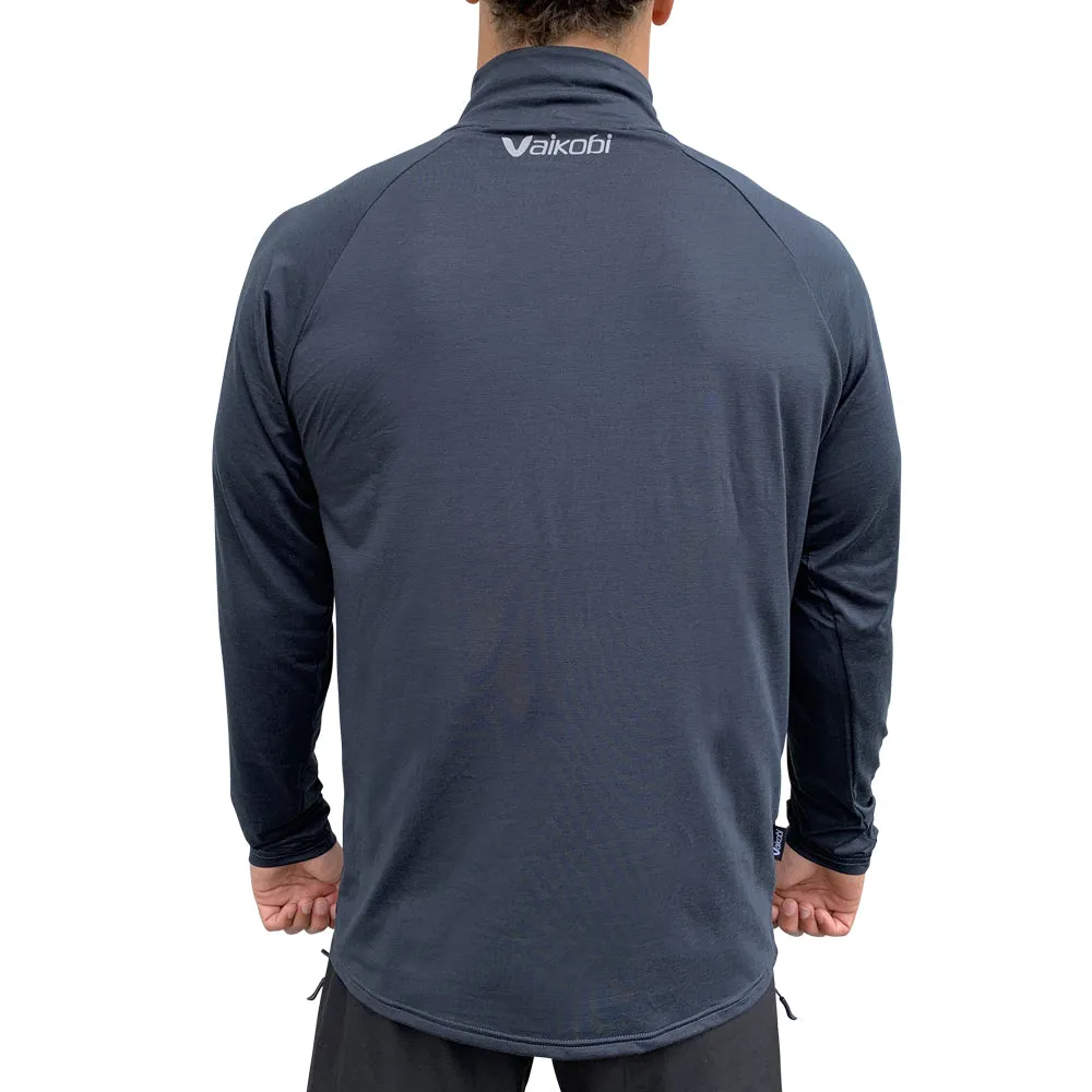 UV Long Sleeve ZIP Tech Top - Charcoal