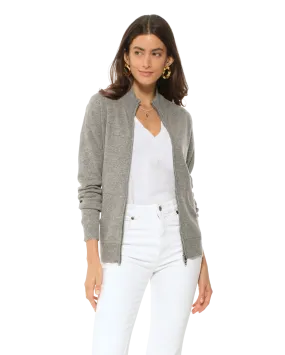 Women's Cashmere Zip Cardigan Medium Grey