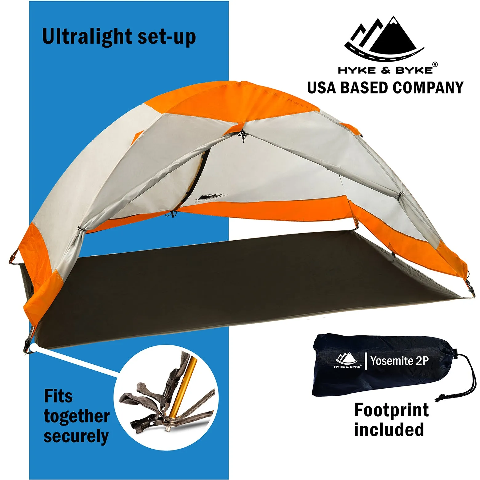 YOSEMITE 2 Person Backpacking Tent w/Footprint